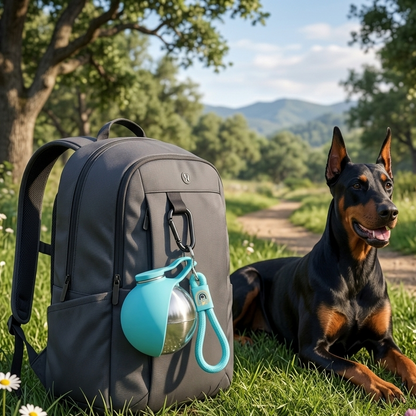 Portable Stainless Steel Dog Water Bottle with Foldable Drinking Bowl