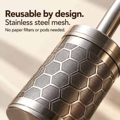 Portable Stainless Steel Manual Coffee and Tea Infuser Brewer