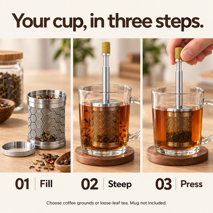 Portable Stainless Steel Manual Coffee and Tea Infuser Brewer
