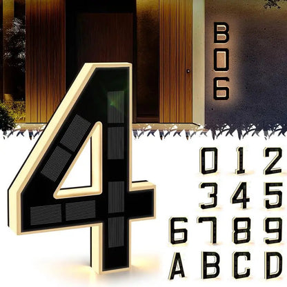 Solar Powered LED House Numbers Light