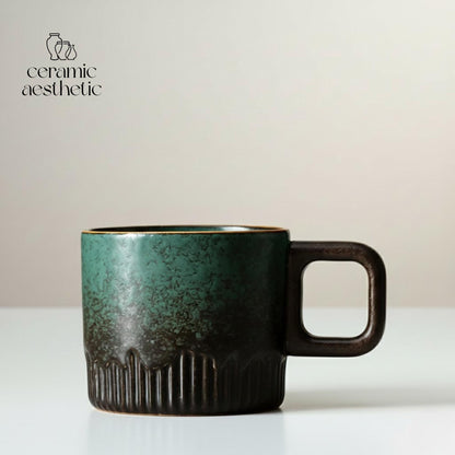Hand-Drawn Gradient Ceramic Tea Cup