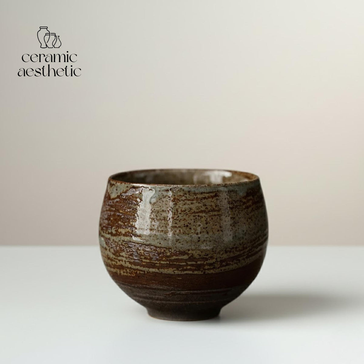 Antique Rough Pottery Tea Cup