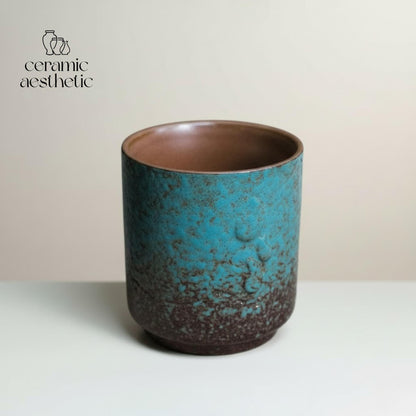 Handmade Turquoise Glazed Ceramic Tea Cup