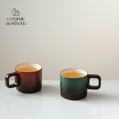 Hand-Drawn Gradient Ceramic Tea Cup