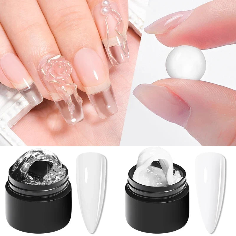 2/3pcs Clear Non-Stick Hand Extension Gel Nail Polish Set 3D Shaping/Sculpting/Carving UV/LED Gel Jelly Hard Gel Manicure DIY