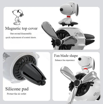 Snoopy Air Freshener Flying Propeller Pilot Series Car Accessories Anime Figures Aromatherapy Fragrance Diffuser Car Decor Gifts