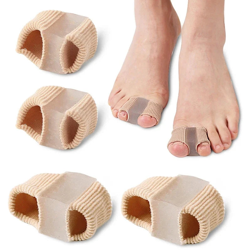 Gel Bunion Toe Separators W/Fabric Lining for Big Toe, Silicone Toe Spacers Bunion Correctors for Overlapping Toe Protector