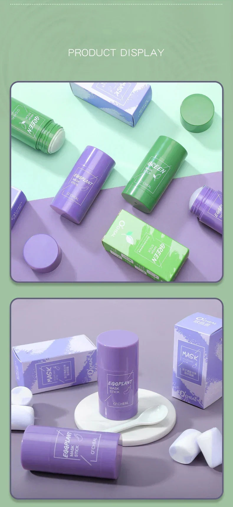 Solid Green Tea & Honey Moisturizing Facial Mask Stick