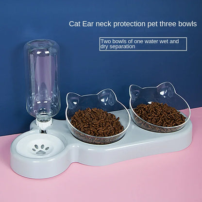 Durable Double Feeder for Food & Water for Cats & Dogs