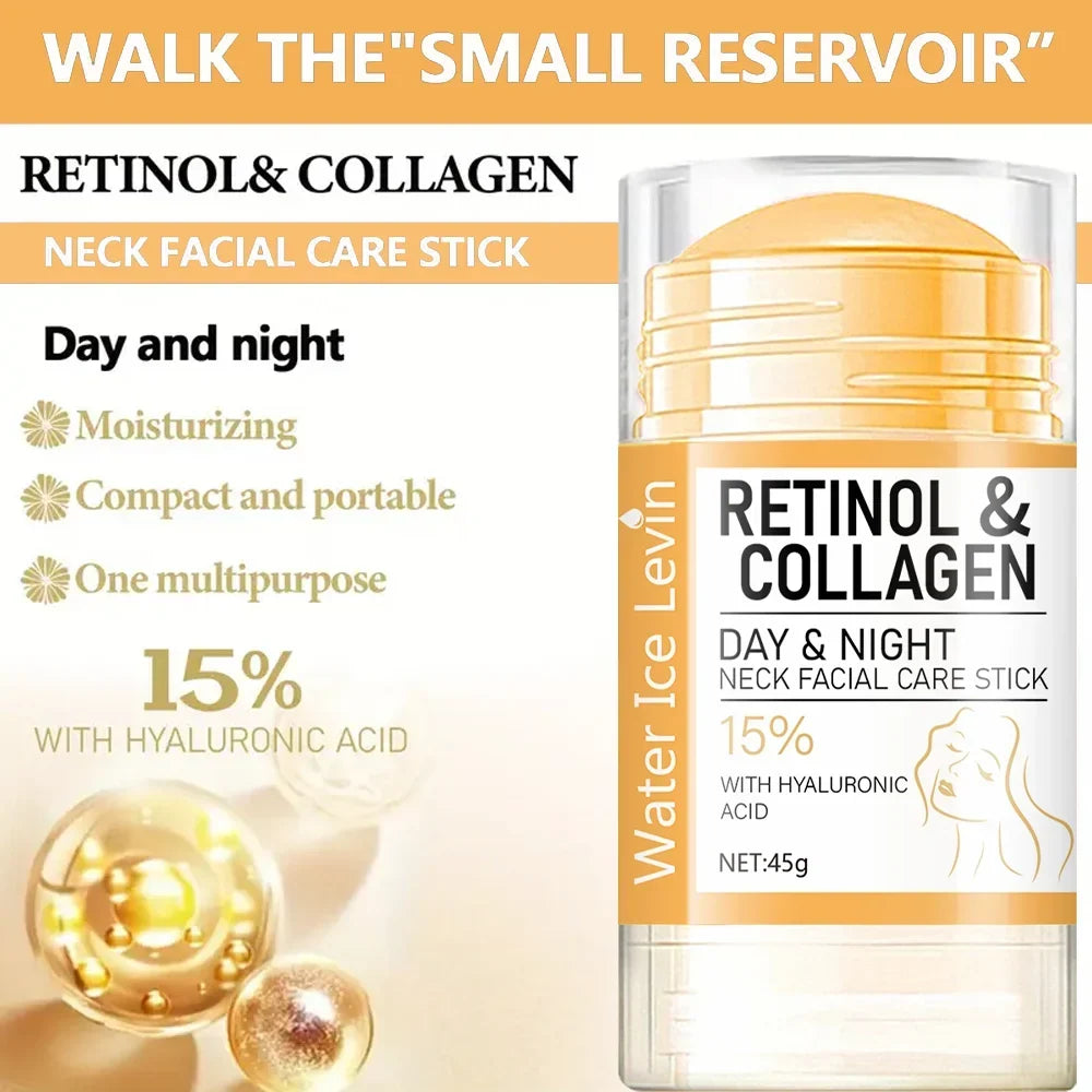 Retinol and Collagen Facial Neck Cream, Lifting Neck, Firming and Moisturizing Skin, Powerful Moisturizing Neck and Facial Skin, Brightening Neck Texture