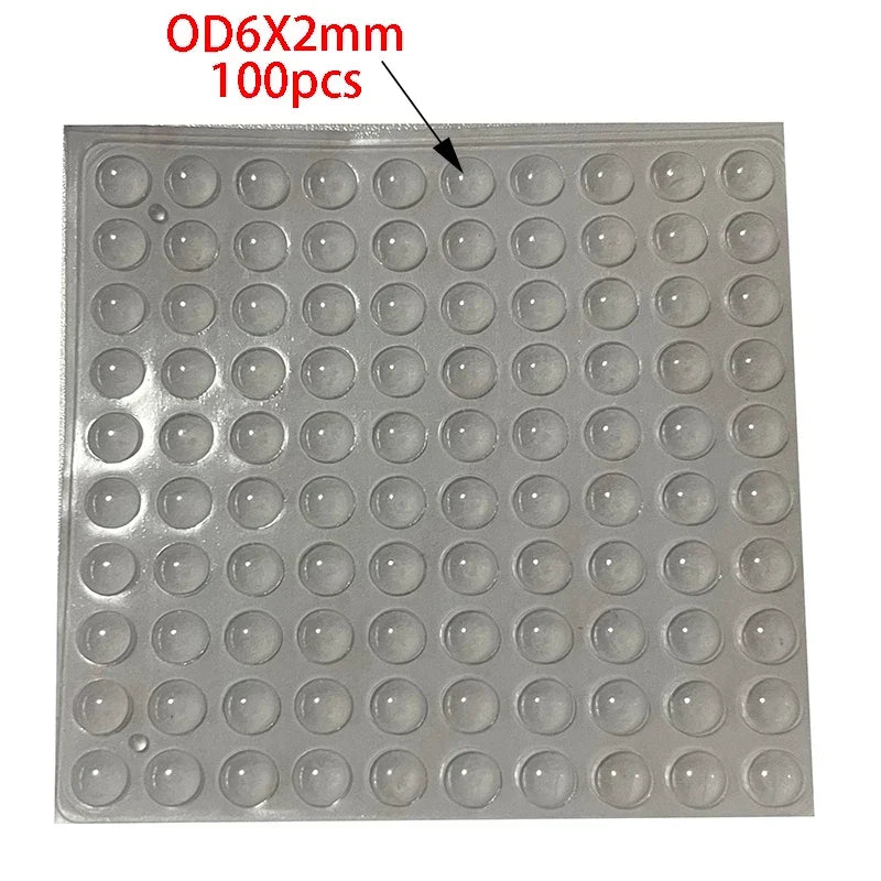 100Pcs Soft Silicone Rubber Anti Slip Bumpers Feet Pads Damper Buffer Cabinet Bumpers Silicone Furniture Pads Drawer Door Pad