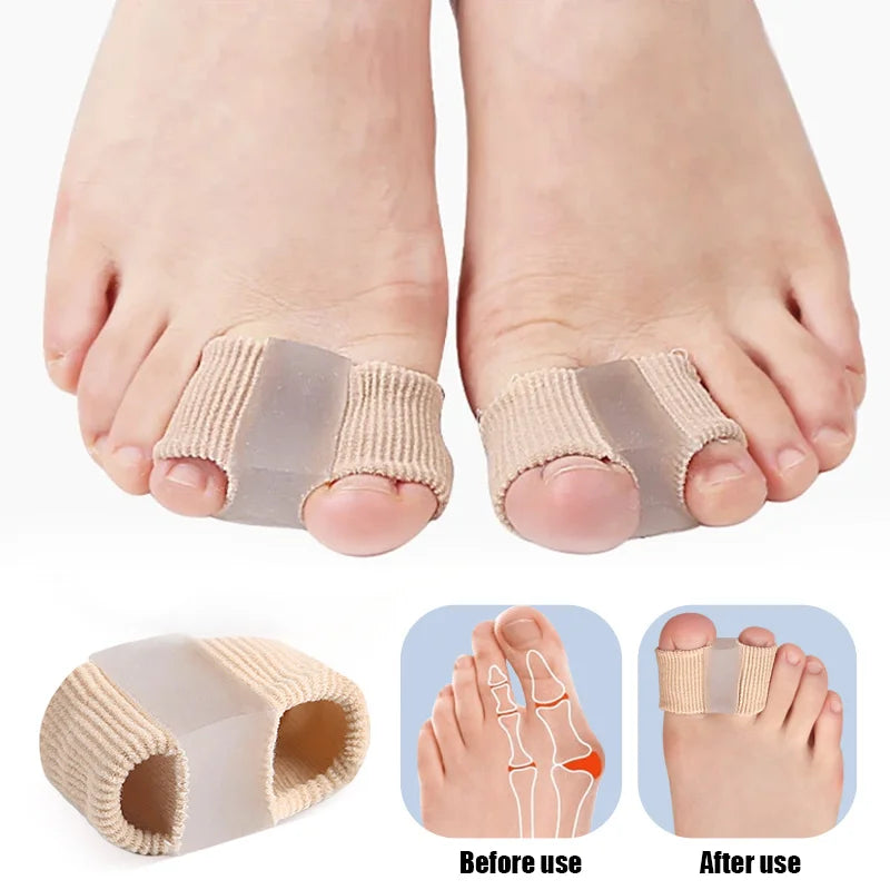 Gel Bunion Toe Separators W/Fabric Lining for Big Toe, Silicone Toe Spacers Bunion Correctors for Overlapping Toe Protector