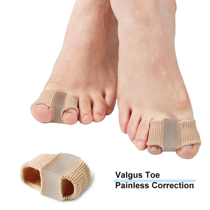 Gel Bunion Toe Separators W/Fabric Lining for Big Toe, Silicone Toe Spacers Bunion Correctors for Overlapping Toe Protector
