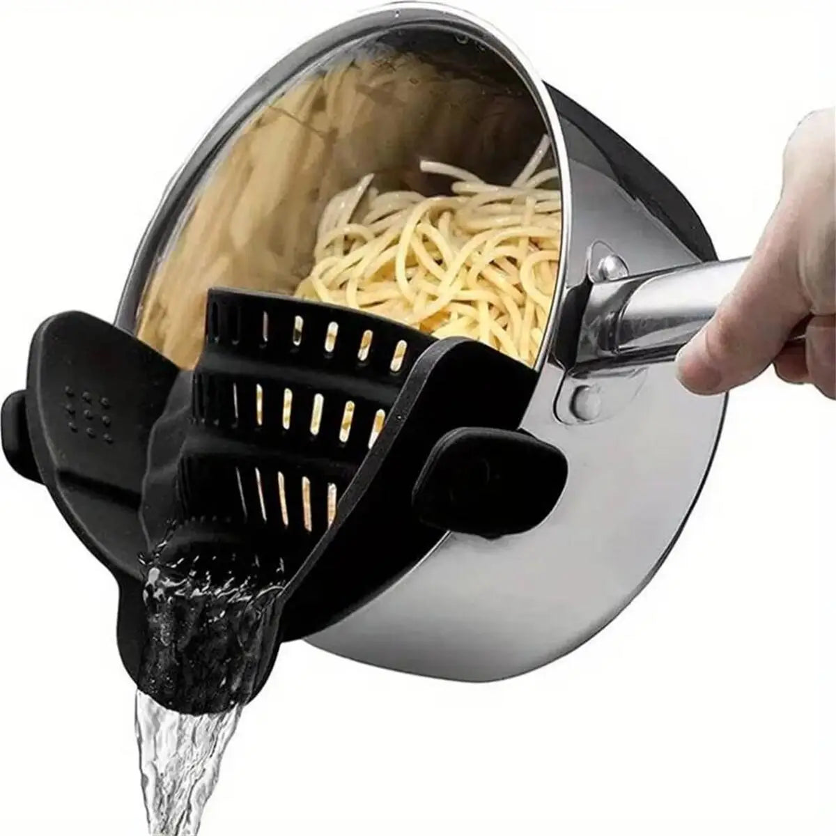 Clip-On Pot Strainer For Pots, Pans And Bowls
