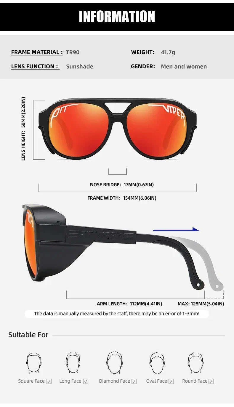 PIT VIPER Men Cycling Glasses MTB Bicycle Eyewear UV400 Road Bike Goggles Windproof Sport Women Sunglasses