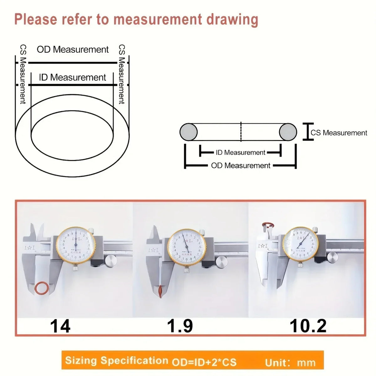 silicone O-ring set, 10 sizes, oil and heat resistant, suitable for cars and pipelines