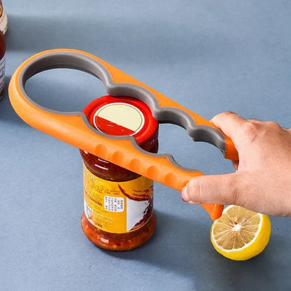 1pc Multifunctional 4-in-1 Jar Opener, Jar Gripper, Lid Opener, Can Opener, Bottle Opener