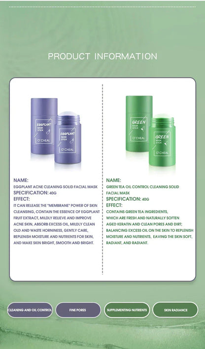 Solid Green Tea & Honey Moisturizing Facial Mask Stick