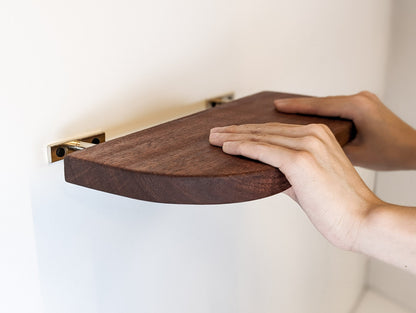 Thin Mahogany Floating Shelf with Rounded Corners