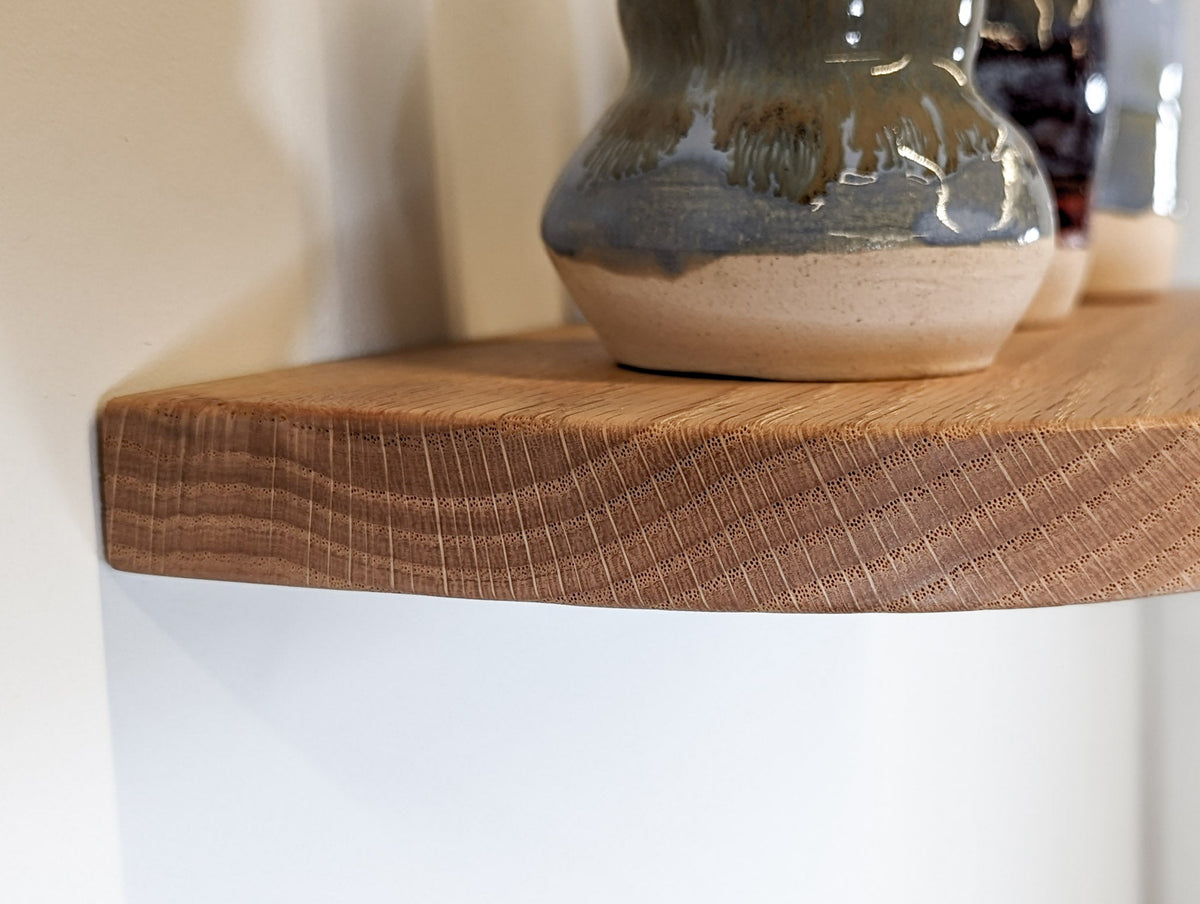 Thin Mahogany Floating Shelf with Rounded Corners