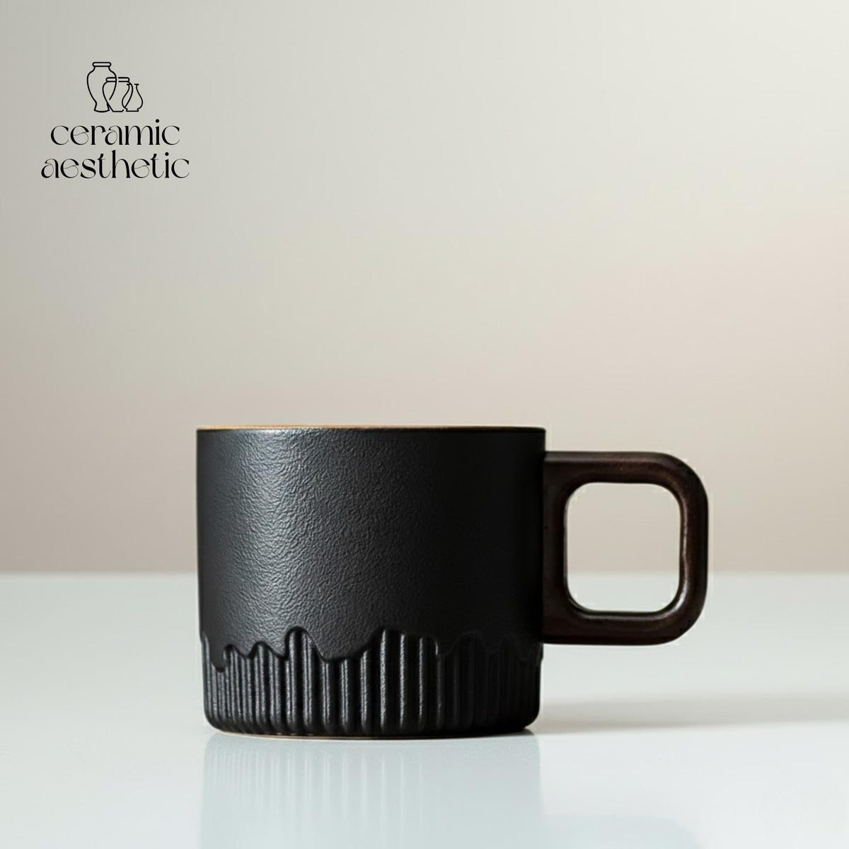Hand-Drawn Gradient Ceramic Tea Cup