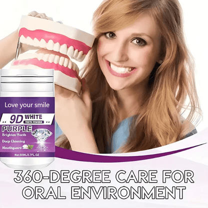1/2pcs 9D White Purple Teeth Powder - Deep Cleaning & Polishing with Baking Soda, Refreshing Breath, Portable Travel-Friendly Formula, Brightens Smile in 7 Days, for Men & Women