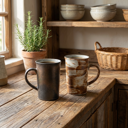 Set of 4 - Vintage Terra Forma Coffee Cups
