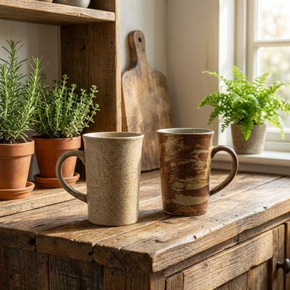 Set of 4 - Vintage Terra Forma Coffee Cups