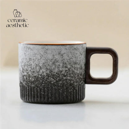 Hand-Drawn Gradient Ceramic Tea Cup