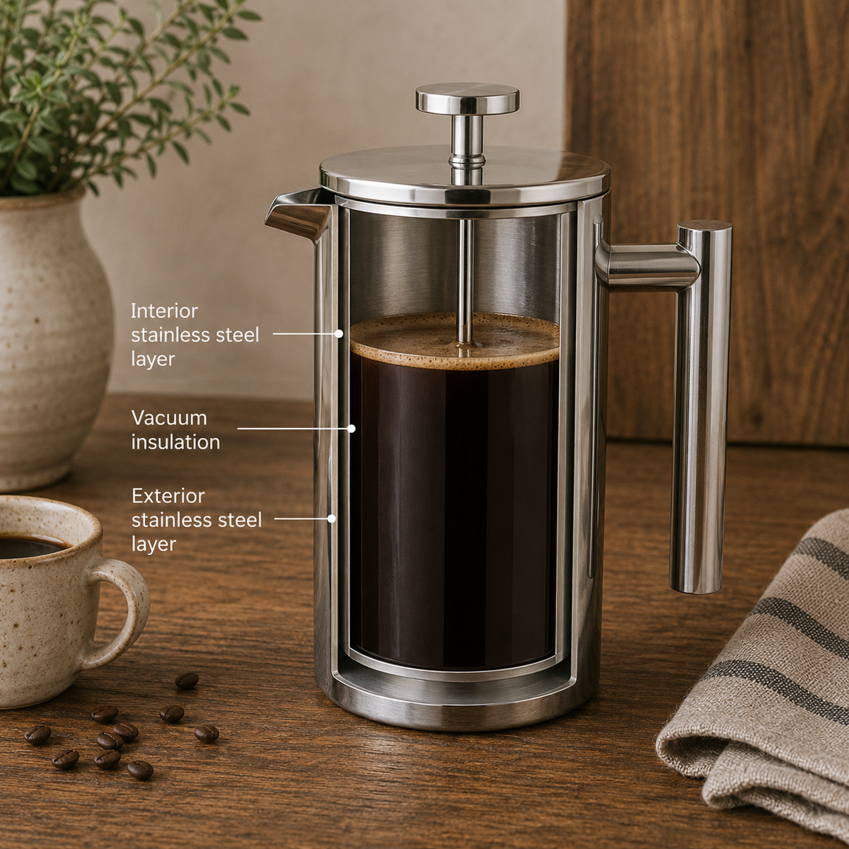 Insulated Stainless Steel French Press
