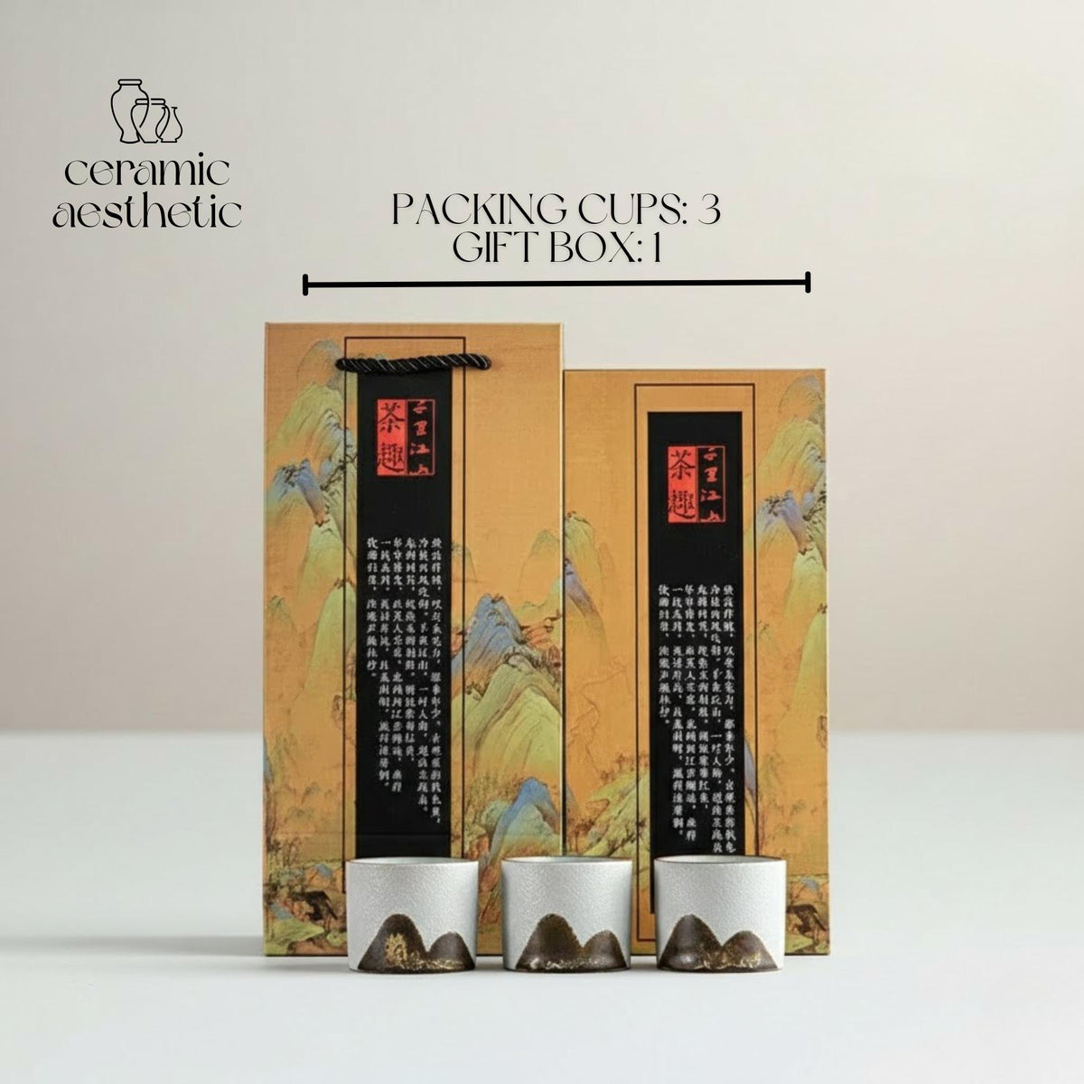 Japanese Ceramic Tea Cup Gift Box Porcelain Tea Bowl Espresso Pottery Coffee Mug Set
