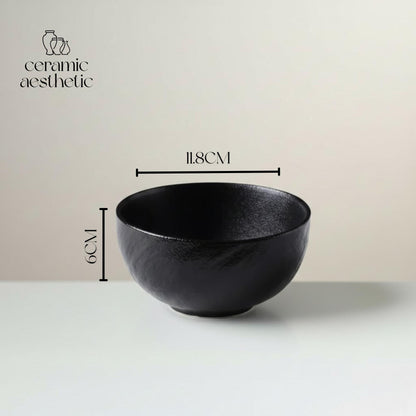Stone Pattern Ceramic Bowl | Japanese Tea Ceremony Dinnerware
