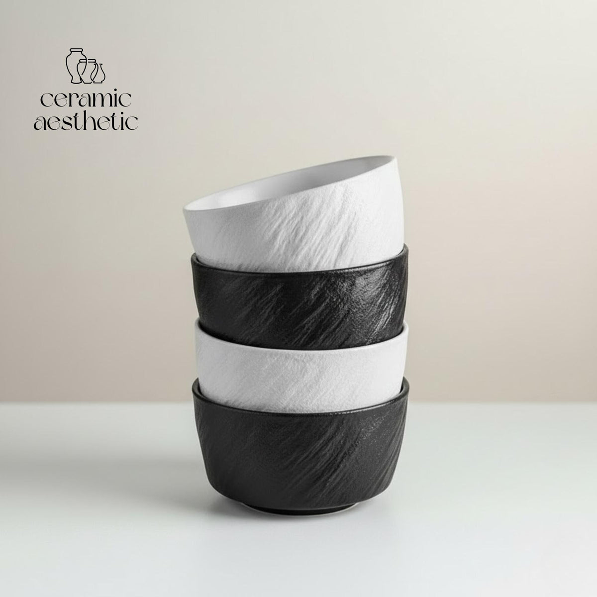 Stone Pattern Ceramic Bowl | Japanese Tea Ceremony Dinnerware