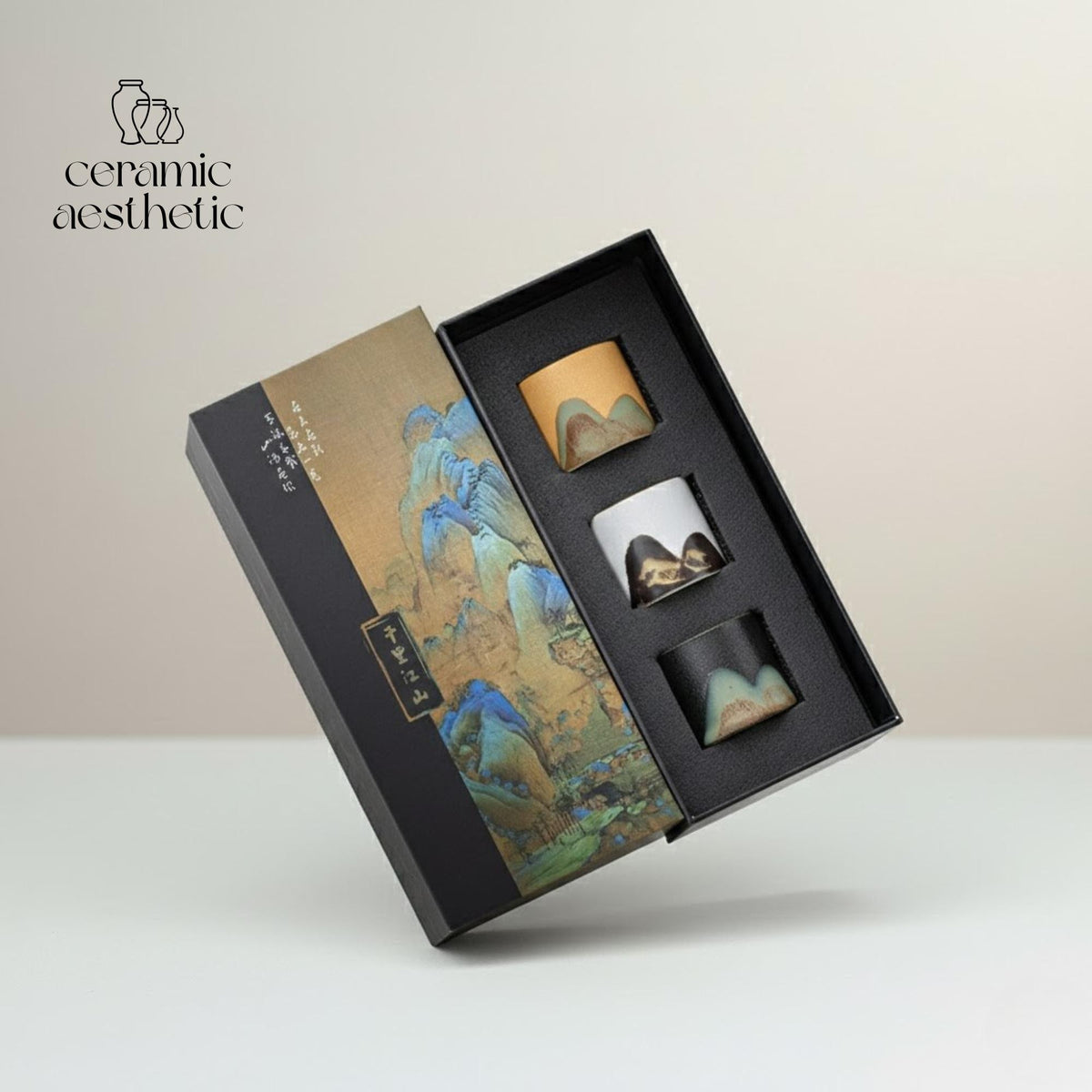 Japanese Ceramic Tea Cup Gift Box Porcelain Tea Bowl Espresso Pottery Coffee Mug Set
