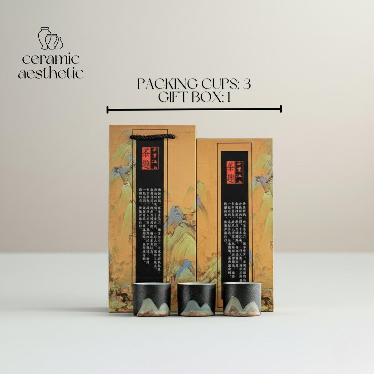Japanese Ceramic Tea Cup Gift Box Porcelain Tea Bowl Espresso Pottery Coffee Mug Set