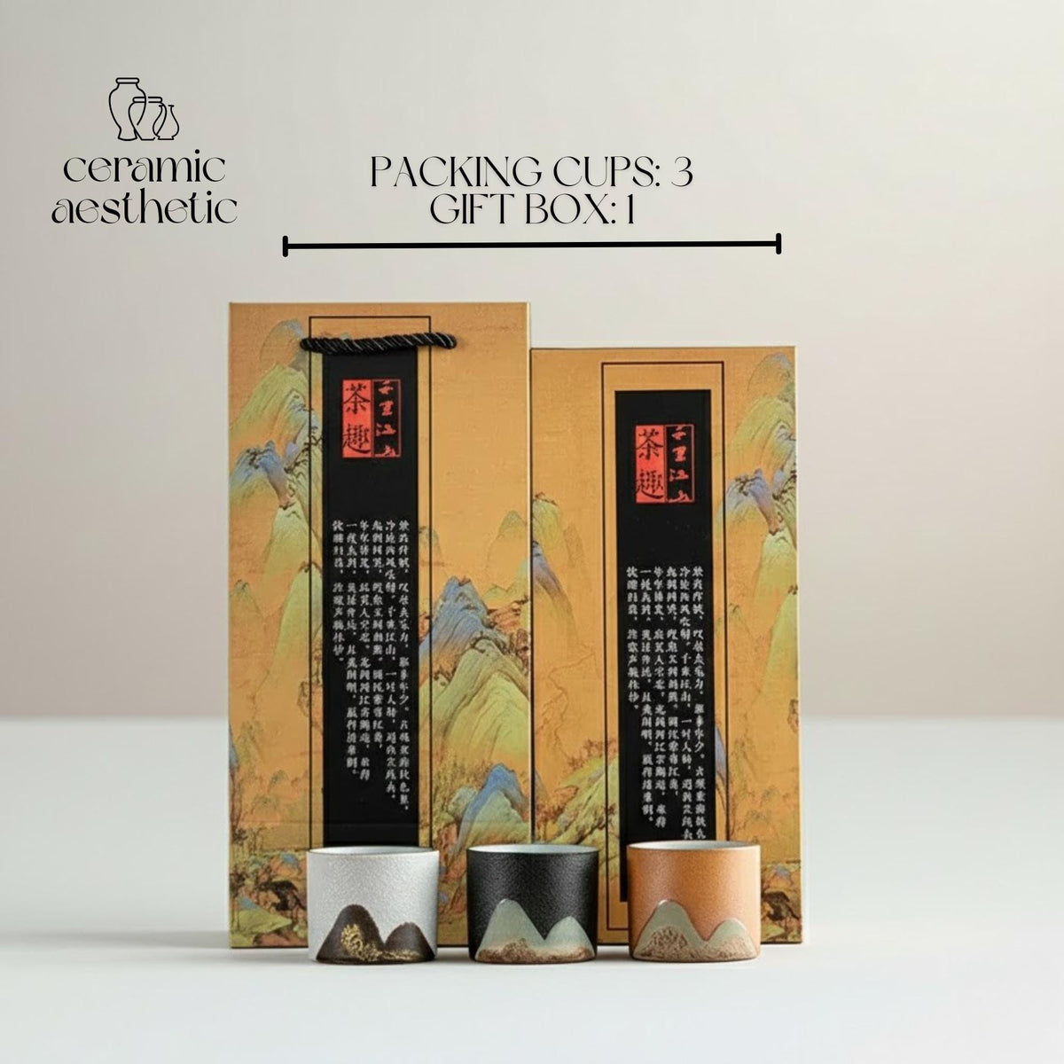 Japanese Ceramic Tea Cup Gift Box Porcelain Tea Bowl Espresso Pottery Coffee Mug Set