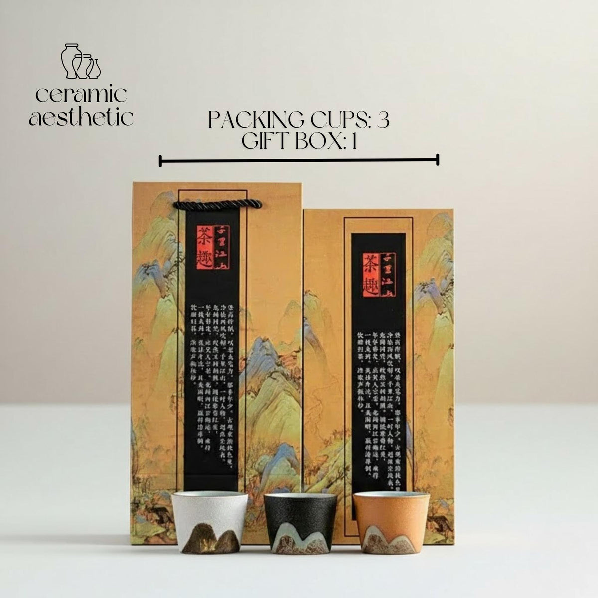Japanese Ceramic Tea Cup Gift Box Porcelain Tea Bowl Espresso Pottery Coffee Mug Set