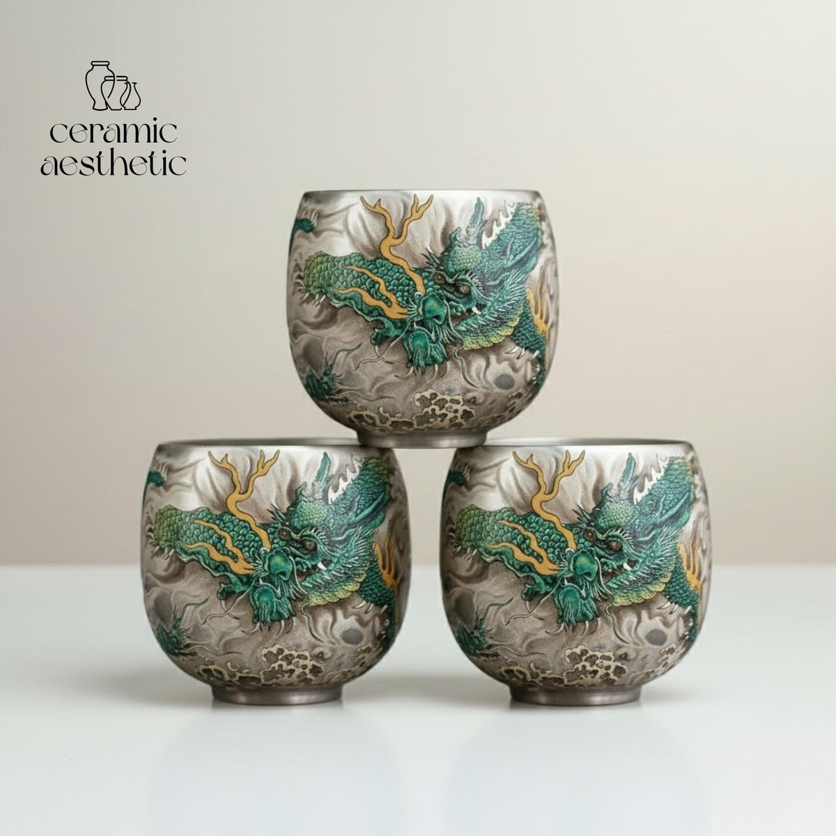 Porcelain Dragon Tea Cup – Artisan Chinese Espresso Mug