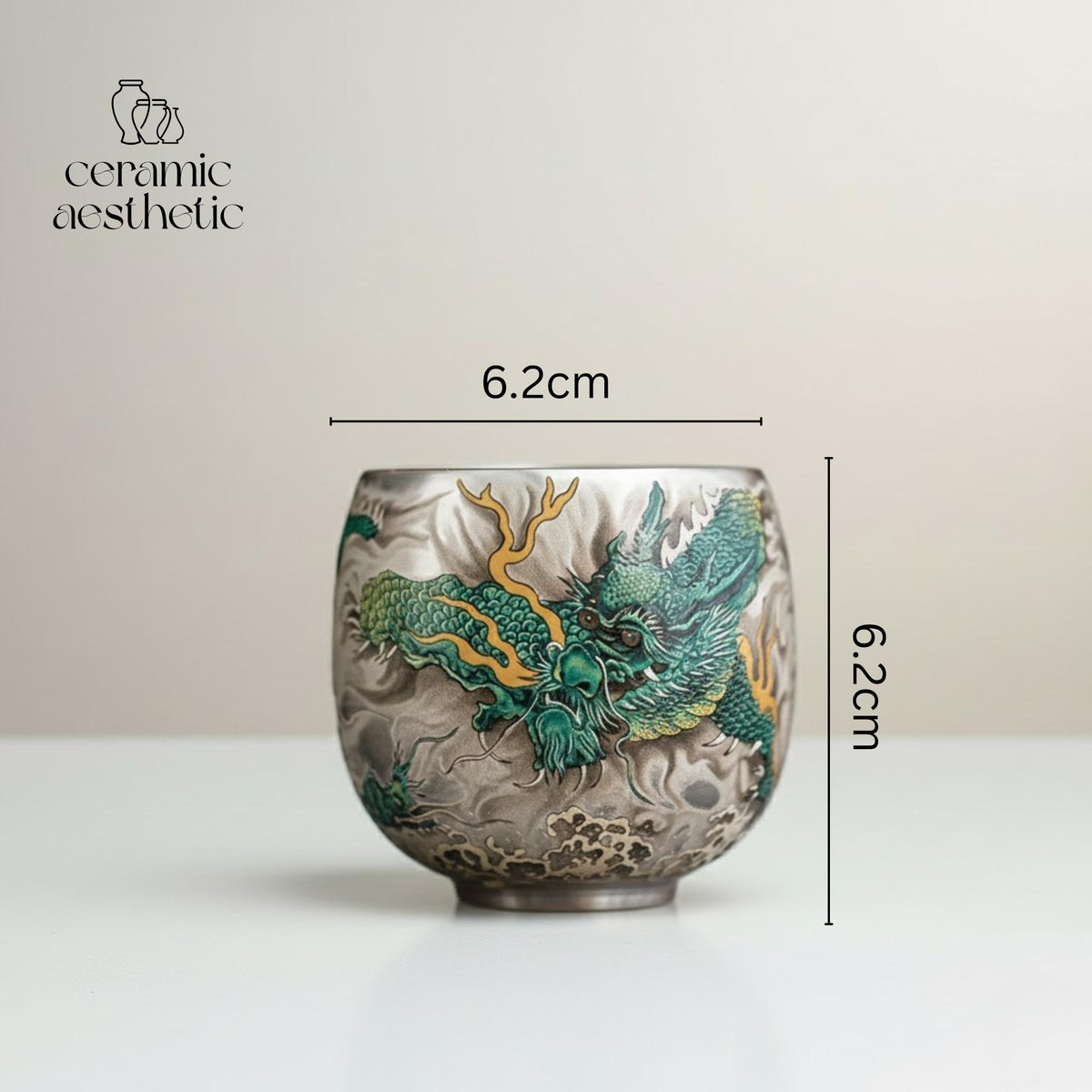 Porcelain Dragon Tea Cup – Artisan Chinese Espresso Mug