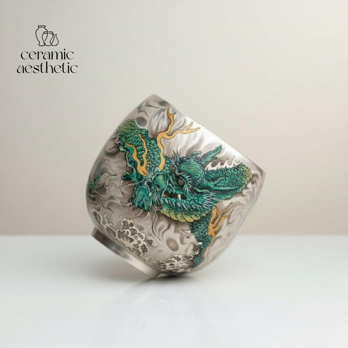 Porcelain Dragon Tea Cup – Artisan Chinese Espresso Mug