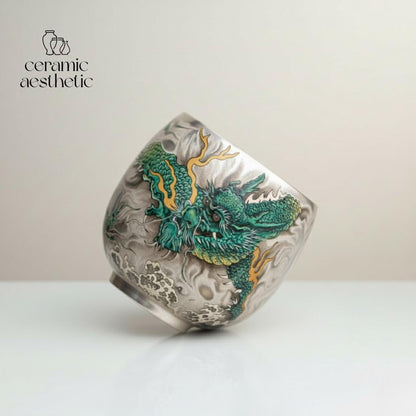 Porcelain Dragon Tea Cup – Artisan Chinese Espresso Mug