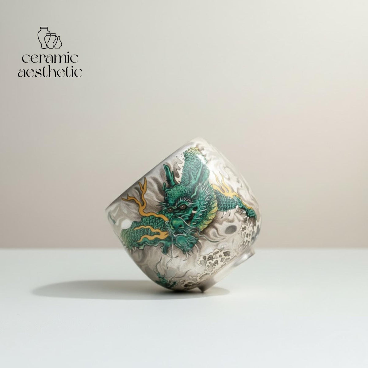 Porcelain Dragon Tea Cup – Artisan Chinese Espresso Mug