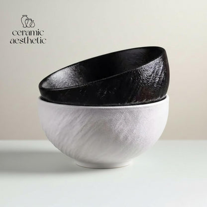 Stone Pattern Ceramic Bowl | Japanese Tea Ceremony Dinnerware