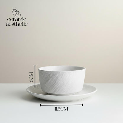 Stone Pattern Ceramic Bowl | Japanese Tea Ceremony Dinnerware