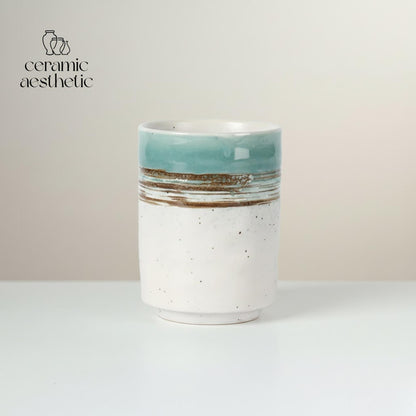 Hand Painted Sushi Ceramic Mug | Retro Japanese Drinkware