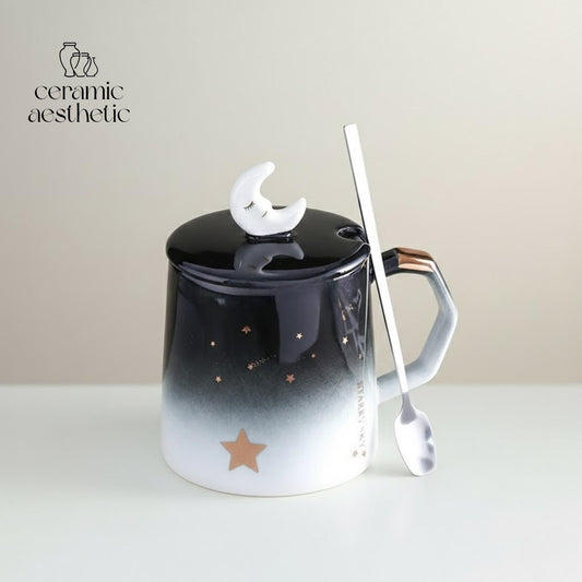 Handmade Ceramic Mug | Rustic Wabi Sabi Japanese Style Coffee Cup – Speckled Boho Cottagecore Mug