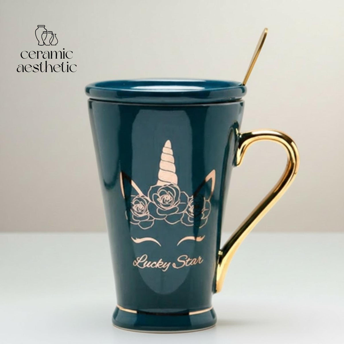 Zodiac Ceramic Mug with Lid | Marble Constellation Coffee Cup | Astrology Latte Mug