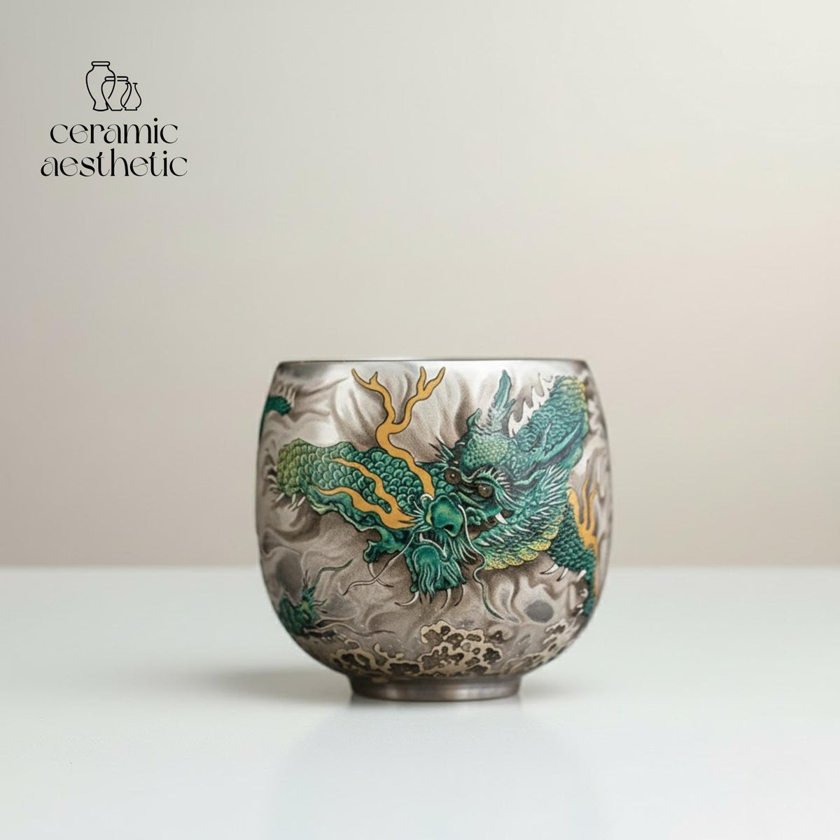 Porcelain Dragon Tea Cup – Artisan Chinese Espresso Mug
