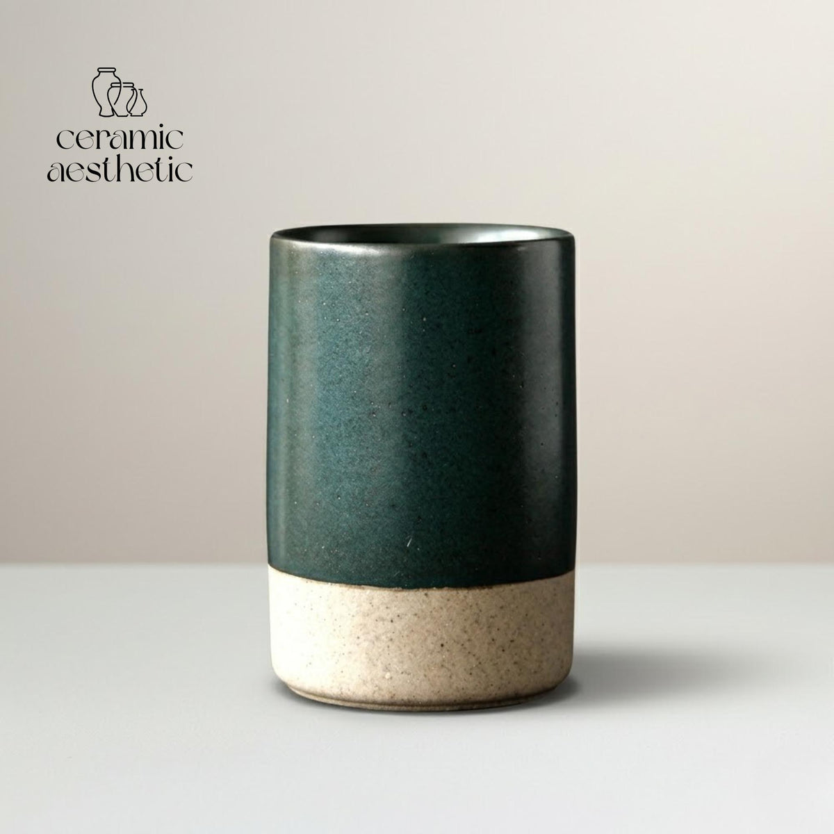Handmade Japanese Ceramic Mug – Retro Floral Style Pottery Tumbler