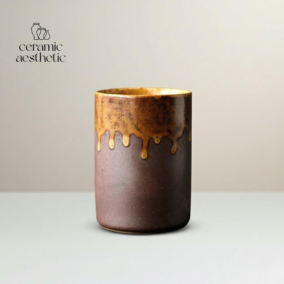 Handmade Japanese Ceramic Mug – Retro Floral Style Pottery Tumbler